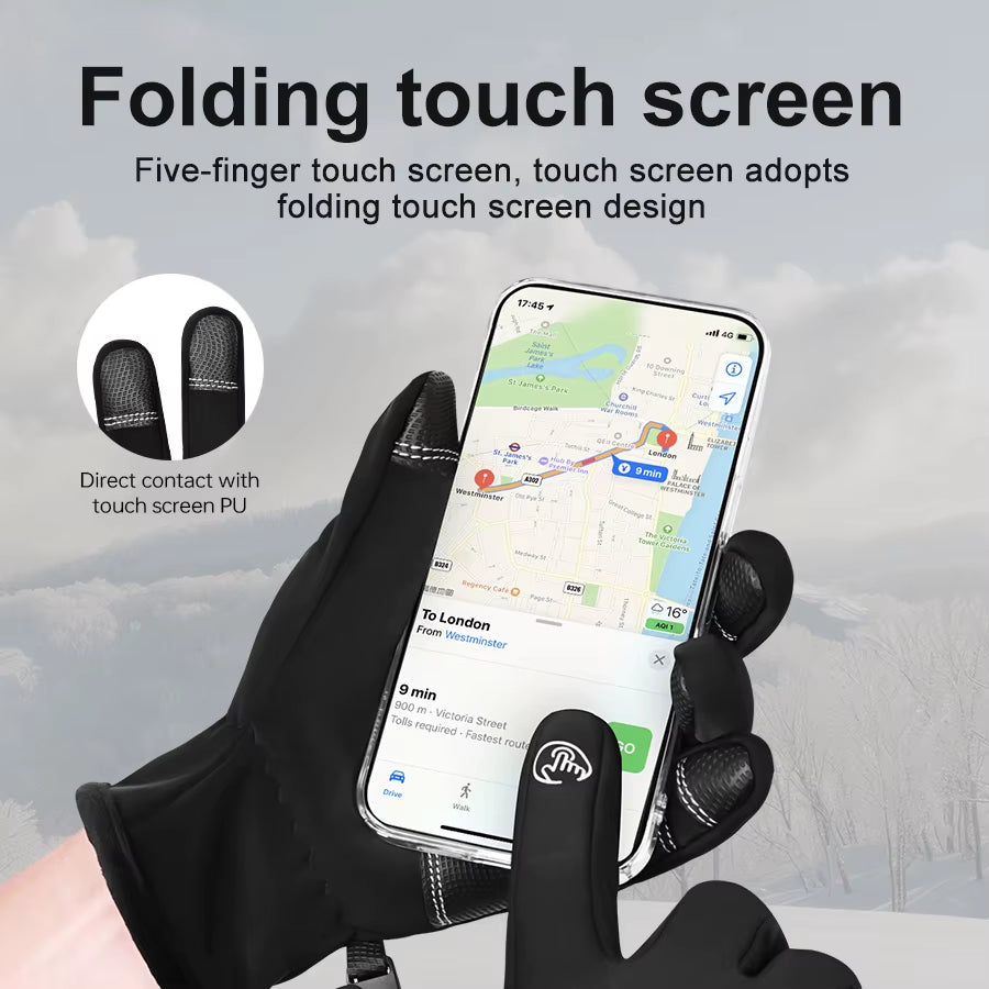 USB Heated Gloves Winter Waterproof Touch Screen Ski Gloves Rechargeable Heated Snowboard Motorcycle Bicycle Warm Gloves